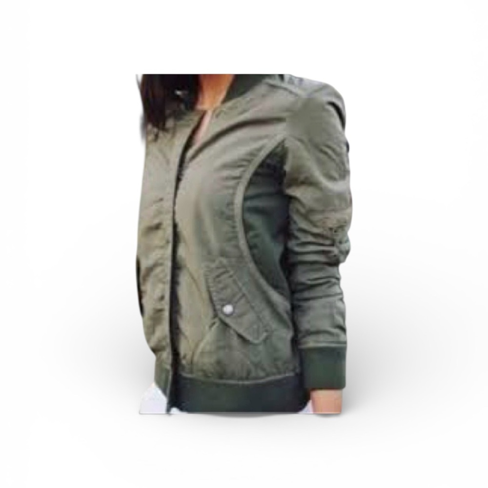 Marrakech Anthropologie Bomber Jacket in Army Green Size S